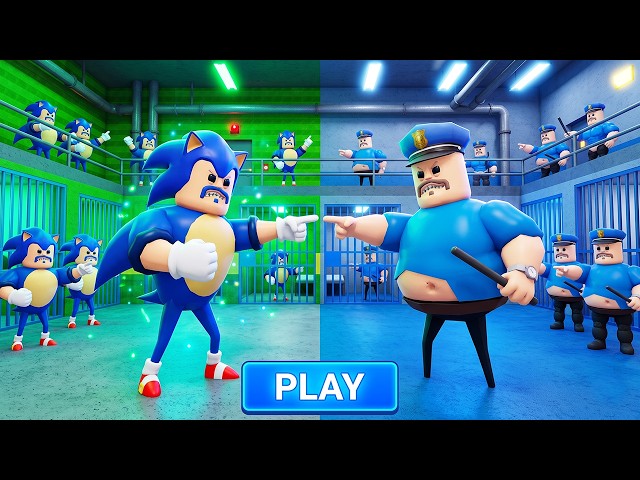 SONIC BARRY VS POLICE BARRY PRISON RUN Obby New Update - Roblox All Bosses FULL GAME Walkthrough