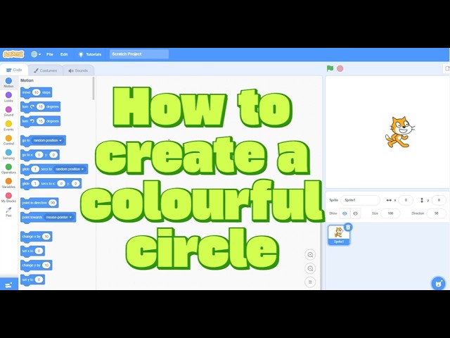 How to create a RAINBOW CIRLCE in Scratch?