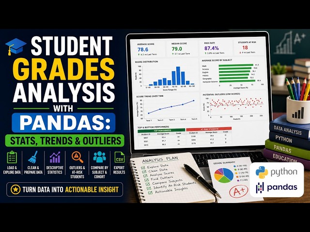 Student Grades Analysis with Pandas: Stats, Trends & Outliers
