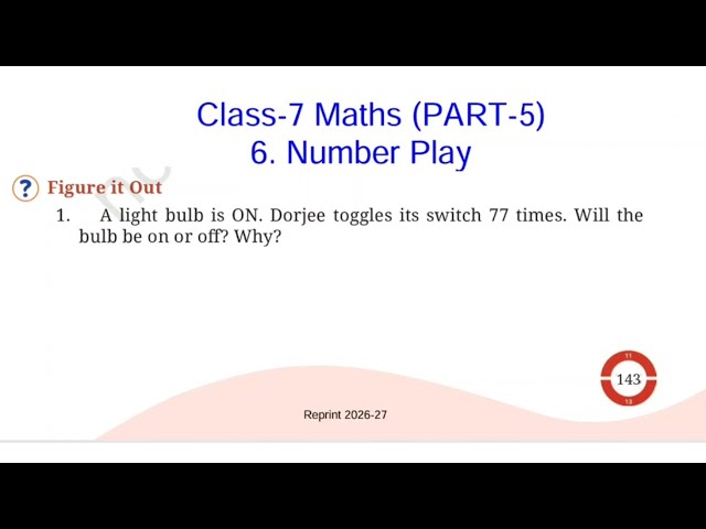 Page 143, 144 / Number Play Class-7 Maths NCERT Chapter-6 Figure it Out Solution / Question Answers 