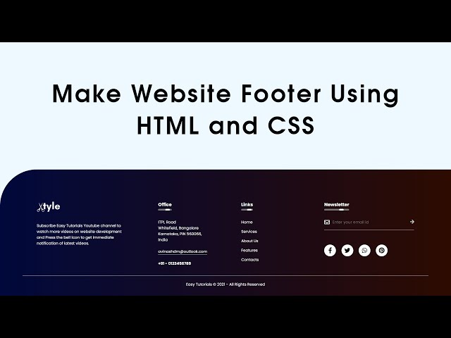 How To Make Animated Website Footer Design Using HTML And CSS Step by Step Tutorial