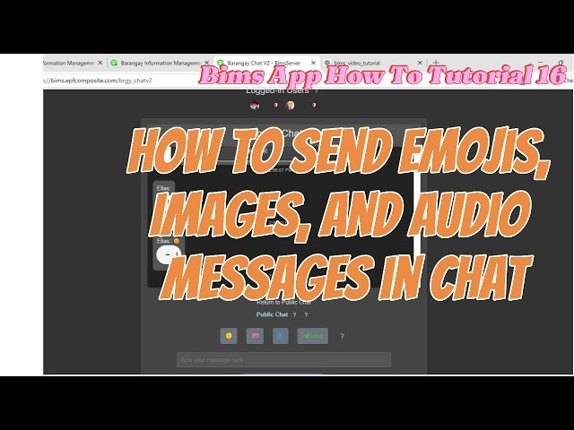 BIMS App How To Tutorial 16: Send Emojis, Images, and Audio Messages in Chat