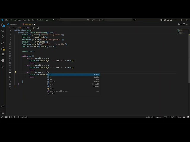 Simple Calculator | Java | Telugu | Simple Java Projects | Switch Statement