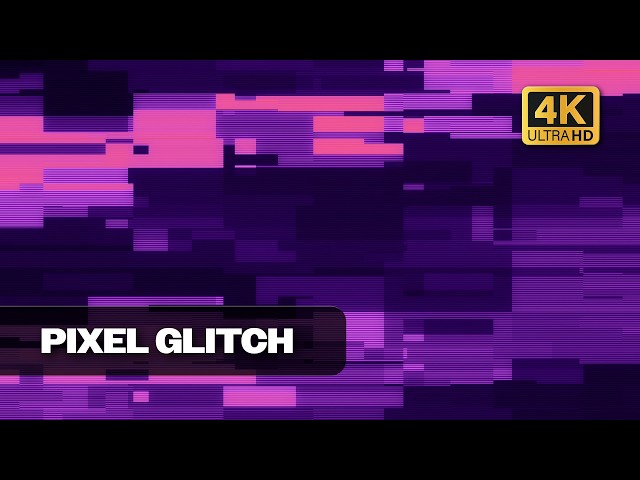 1 Hour VHS Pixel Glitch Loop | 4K Retro Purple Distortion Background