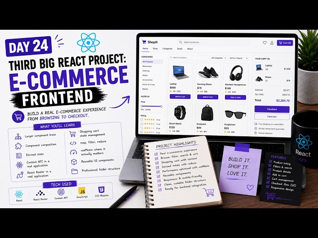 Day 24: Third Big React Project: E-Commerce Front-End (AI Teaches Me Full Stack)