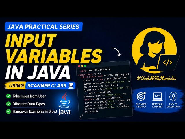 Java Scanner Class Tutorial | How to Take User Input & Store Variables in Java