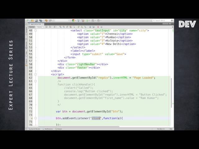HTML Form / JavaScript Event Handling