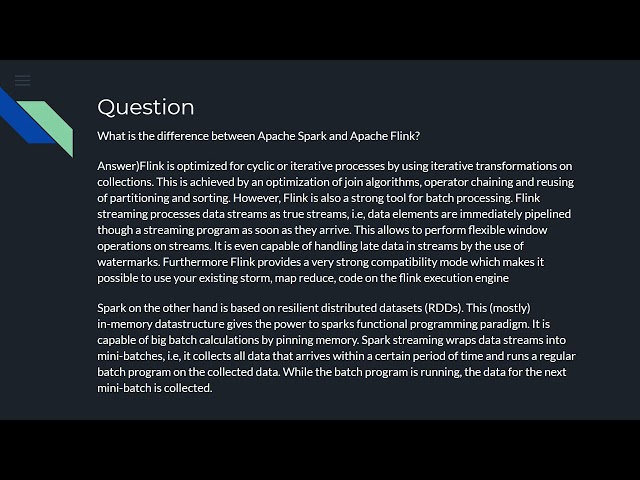 What is Difference Apache Spark versus Flink