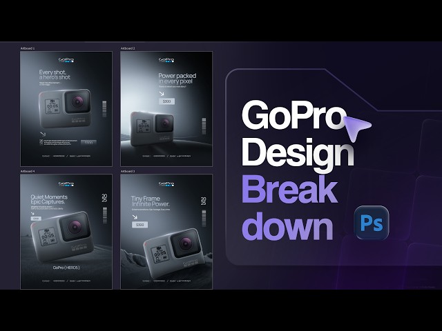 GoPro Social Media Post Design Breakdowns | Photoshop Graphic Design Tutorial