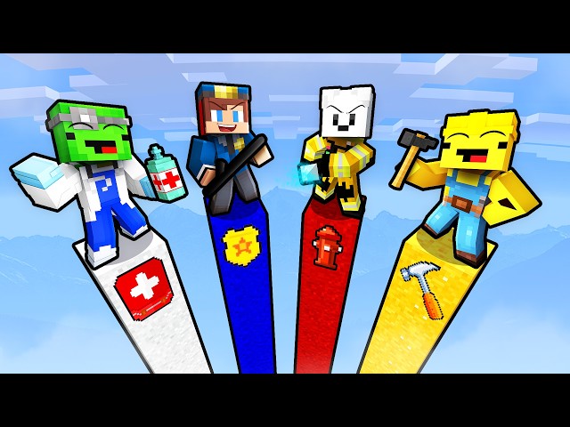 JJ vs Mikey vs Friends: JOB TOWER BATTLE in Minecraft!