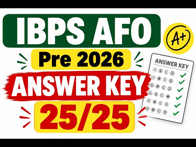 IBPS AFO Prelims 2026 Answer Key
