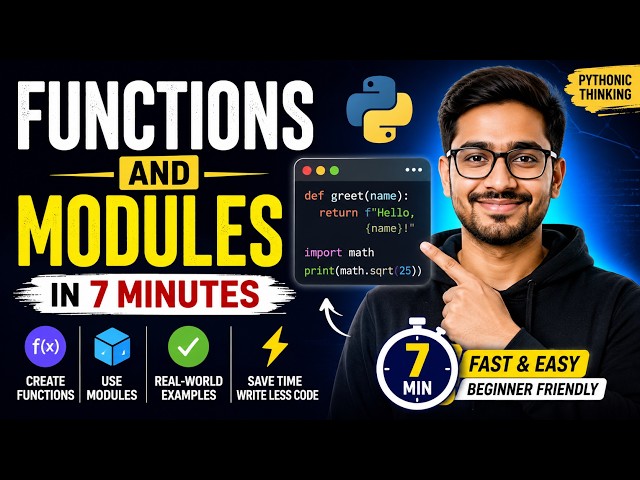 Python Functions and Modules Explained in 7 Minutes | Beginner to Pro 🚀