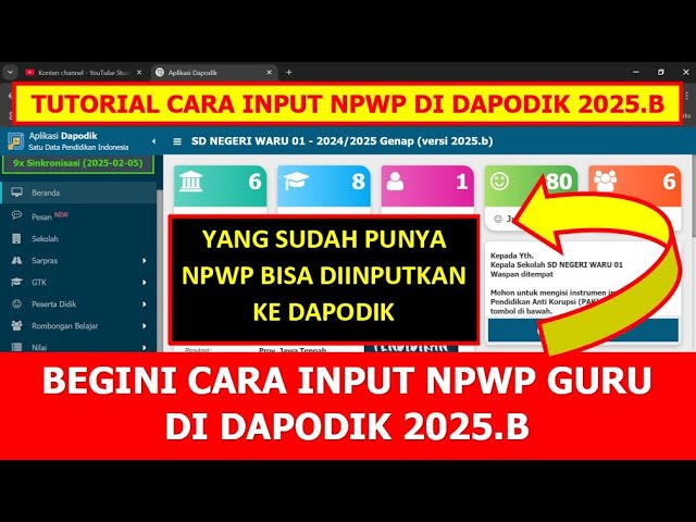 HOW TO INPUT NPWP IN DAPODIK 2025.B