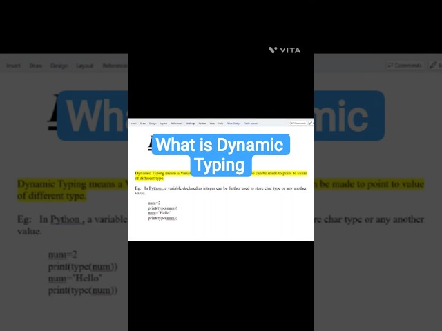 Dynamic Typing #python #codingtips