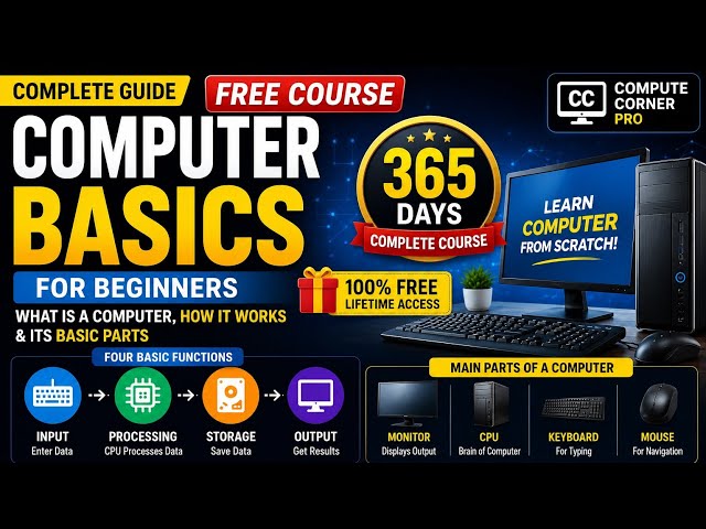 Computer Basics for a Beginner  Free complete course 365 day's 