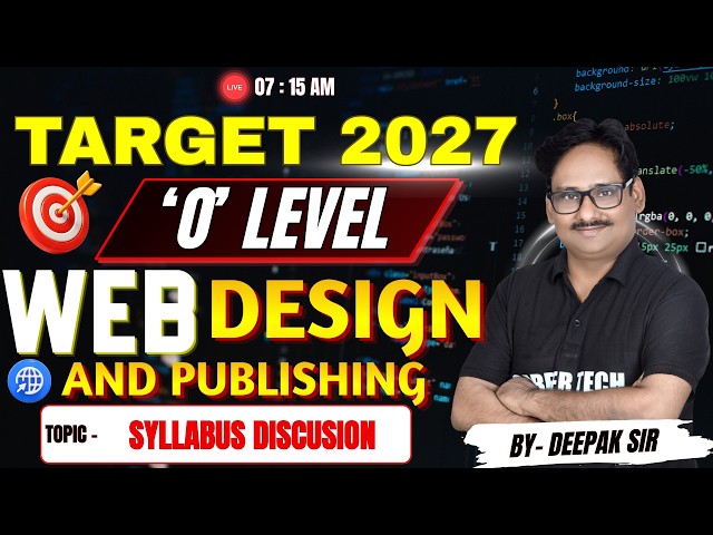 Target 2027 O Level Web Design & Publishing (M2-R5) Complete Course in Hindi #webdesign #olevel