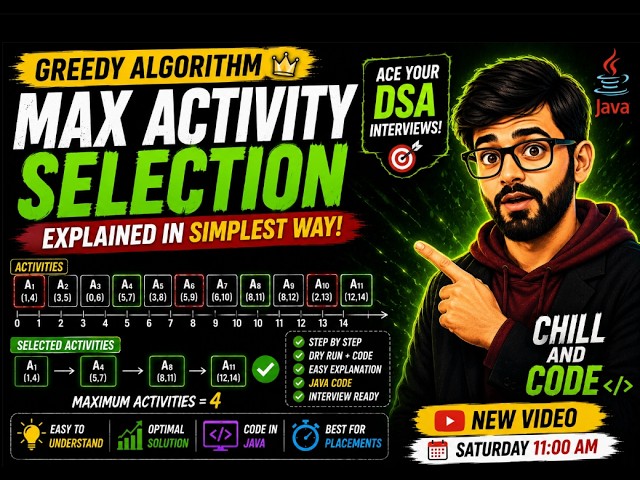 Maximum Activity Selection in Java 🔥 | Greedy Algorithm Explained Simply