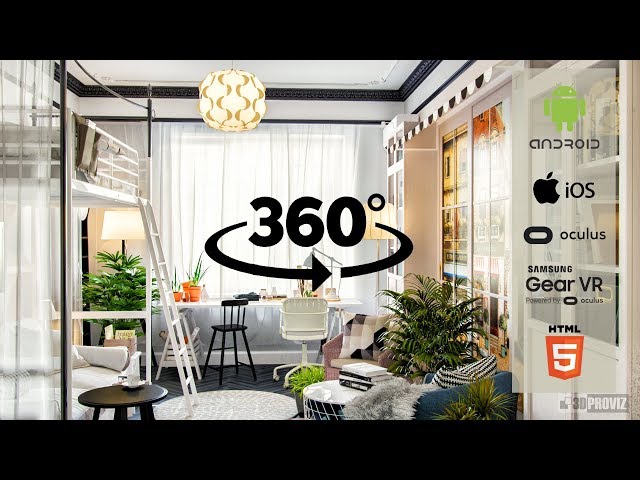 Visualization flat Ikea 3d panorama. 3D Max, Corona