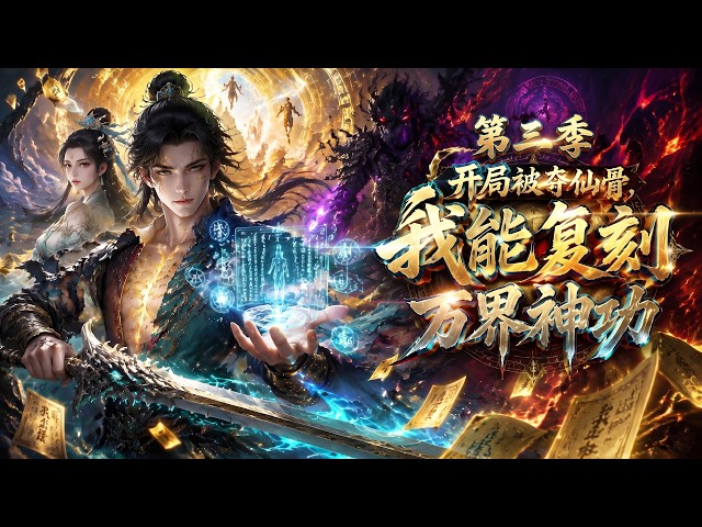💥完结💥ENG SUB【开局被夺仙骨，我能复刻万界神功 S3】剑骨被夺后，林羽峰觉醒万法复刻系统，复制神通体质逆袭崛起，镇压诸天万界。#修仙 #逆袭 #热血 #动画 #3d