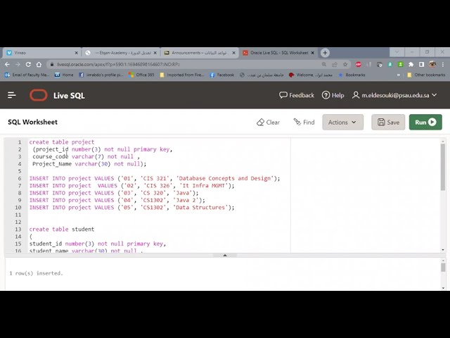 |Course IS 2511| - |Oracle SQL | - Lab 09- Outer Join between  Tables |