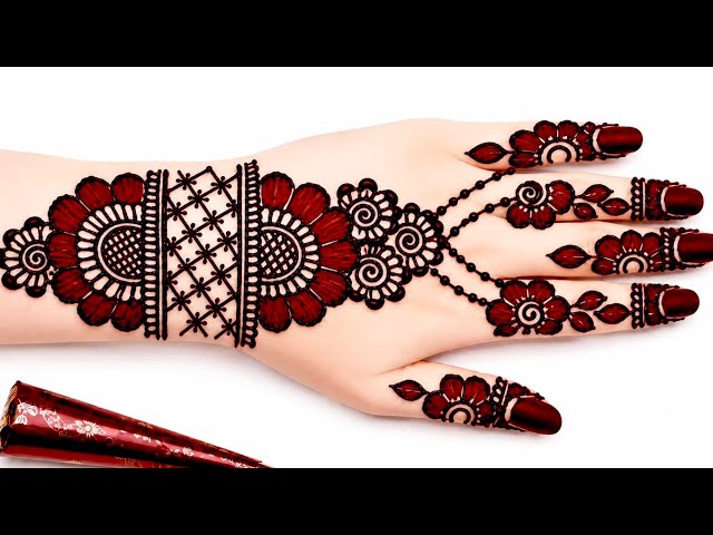 Very simple unique style mehndi design for back hand | new easy mehndi design 2026 | mehandi designs