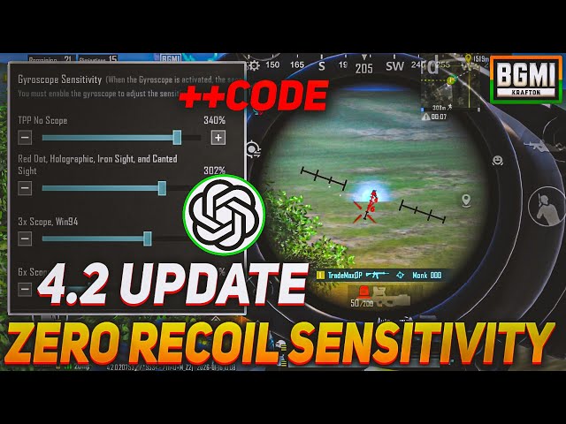 🤩 Bgmi 4.2 Update Sensitivity Settings 2025 | Zero Recoil Sensitivity | Gyro & Non-Gyro Sensitivity