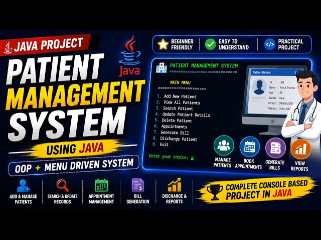 🏥 Patient Management System Using Java | Complete Core Java Project Tutorial || Full Java Project