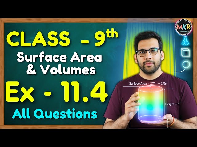 Class - 9th Ex - 11.4 Q1 to Q10 (Surface Areas and Volumes)| Class 9 Math  NCERT CBSE @GREENBoard