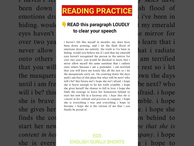 ENGLISH READING PRACTICE! READ AND LEARN ENGLISH BY SPEAKING #english #readingcomprehension #speed