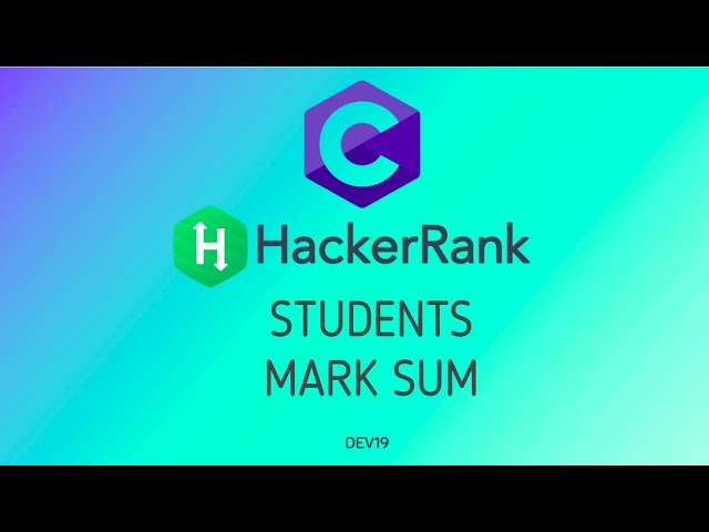 17. Student Marks Sum  | Hackerrank C Solutions