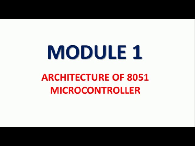 Microcontrollers & PLCs Module 1 || Diploma || Introduction to 8051 || Features of 8051