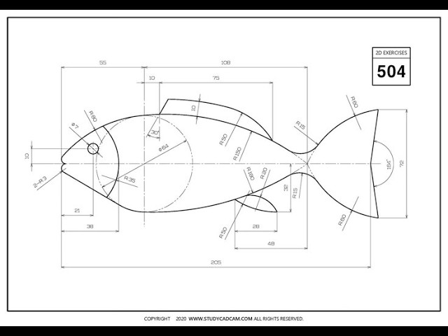 AutoCAD 2D Fish Drawing Tutorial