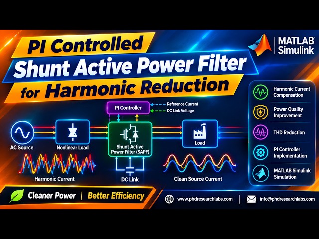 PI-Controlled Shunt Active Power Filter for Harmonic Reduction | MATLAB Simulink
