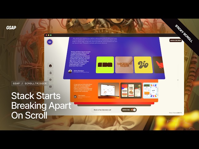 This 3D Sticky Card Stack Just Peels Off One by One (ScrollTrigger)