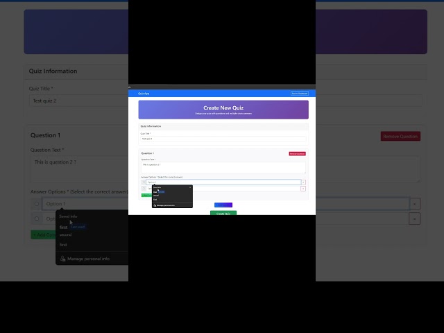 Online Quiz Application using Spring Boot and MySQL