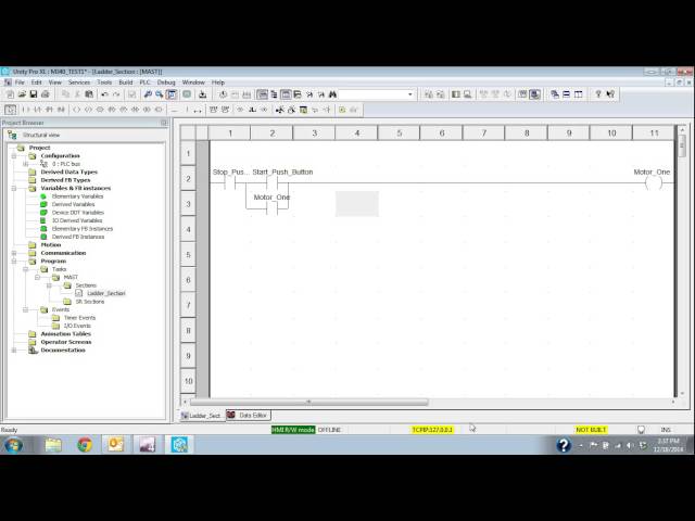 Unity Pro Building and Simulating a IEC Ladder Section