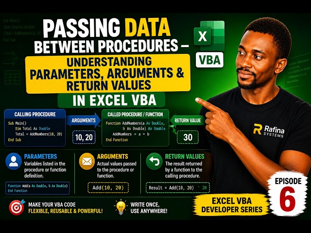 Passing Data Between Procedures – Understanding Parameters, Arguments & Return Values in Excel VBA