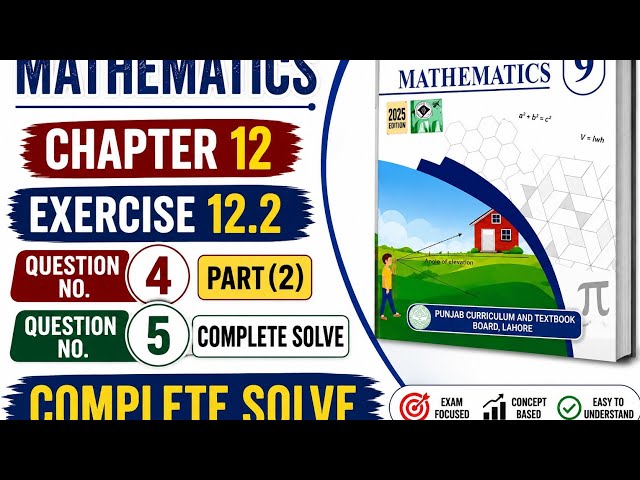 Class 9 maths new book #chapter12 #exercise.12.2 Question no.4(ii) and question no.5 complete solve 