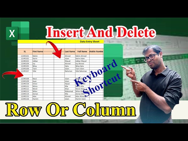 Insert & Delete Rows or Columns in Excel - Excel Shortcut Tricks