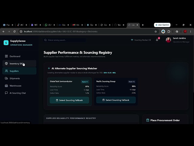SupplySense AI RISK MONITOR project demo video