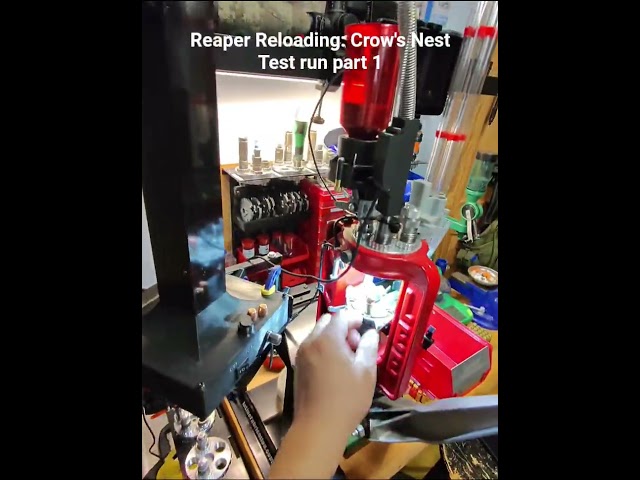Reaper Reloading: Crow's Nest Bullet Feeder, test run 1 after getting the flip plate dialed in.