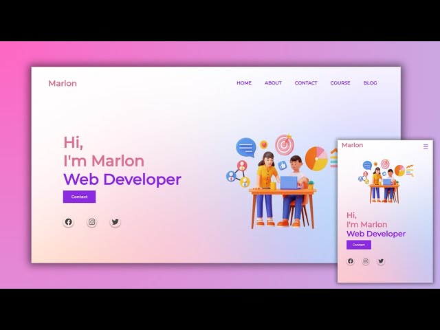 Build A Responsive Personal Portfolio Website using HTML CSS and JavaScript