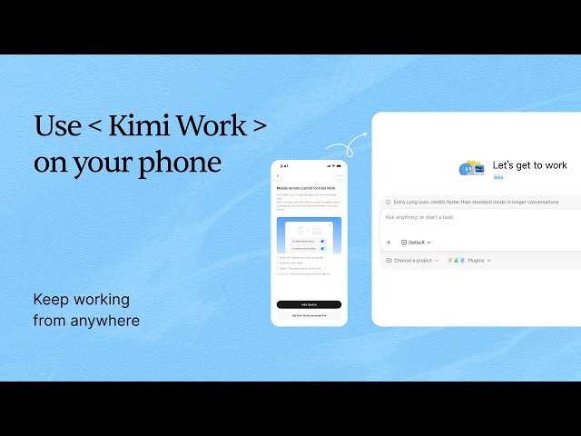 Remote Control is now live in Kimi Work!