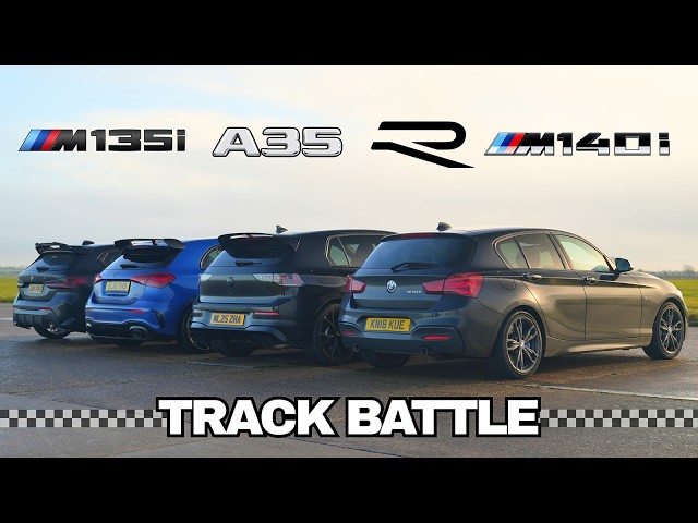 New Golf R vs A35 AMG vs M140i vs M135i | Track Battle