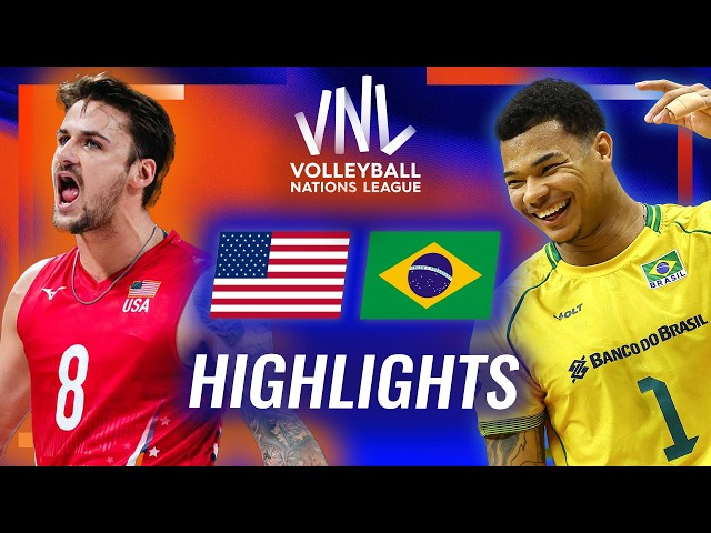 USA 🇺🇸 vs. Brazil 🇧🇷 - Highlights | Week 3 | Men's VNL 2026