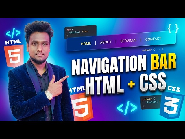 HTML CSS Navigation Bar Tutorial 🔥 | Create a Responsive Navbar from Scratch | Beginner Guide