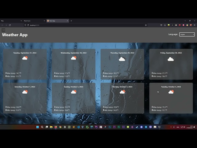 Project on React.js — Weather App 1.2v