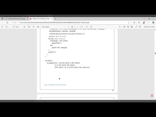 BCSL404 Floyd's || ADA Lab Program