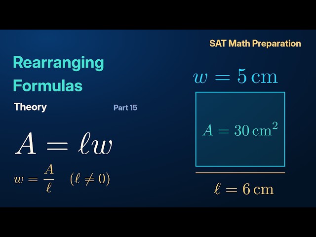 Rearranging Formulas | SAT Math Test Preparation: Theory Part 15