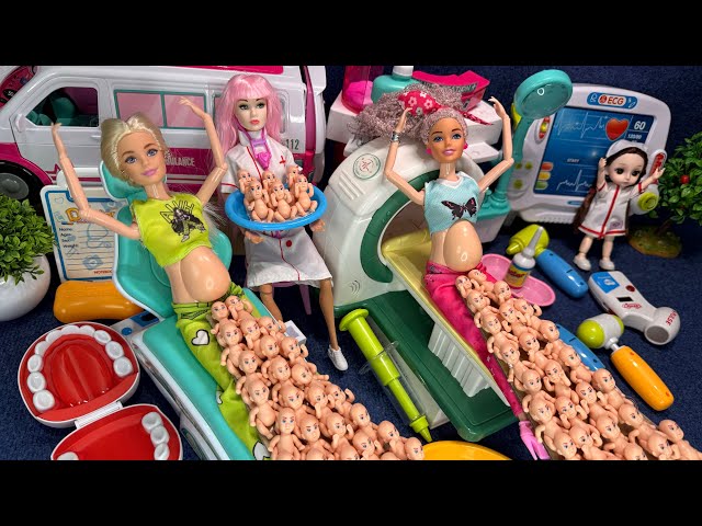 6 Minutes Satisfying with Unboxing Barbie Doll Family Playset, Cute Pinkfong Ambulance Car Toys ASMR